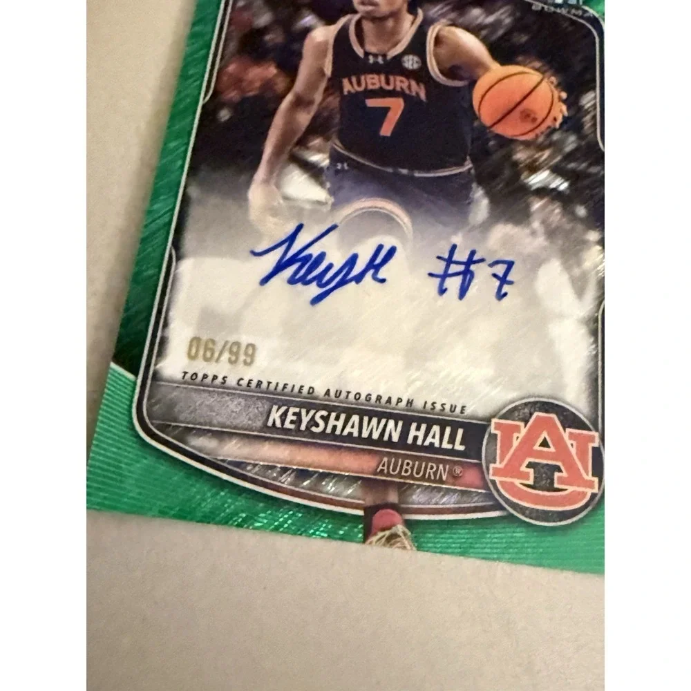 2025-26 Bowman Keyshawn Hall Chrome‎ Auto Green Geometric Refractor 1st #/99